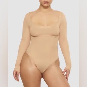 SKIMS Jelly Sheer Long Sleeve Thong Bodysuit